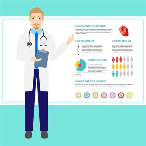 Prévention des maladies cardiaques Médecin avec infographie sur la