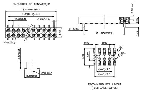 Mm Pitch Straight Row Smd Female Header H Mm Fh M