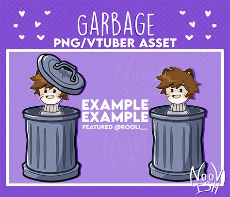 Vtuber PNG Tuber Asset GARBAGE BIN Veadotube Discord Etsy