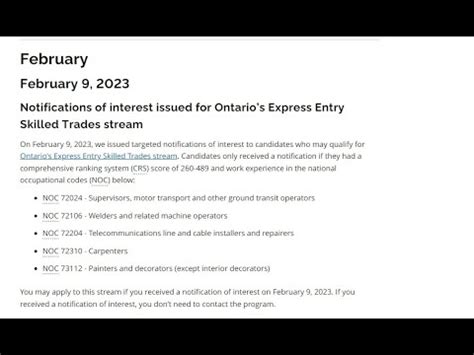 Oinp Express Entry Notifications Of Interest Youtube