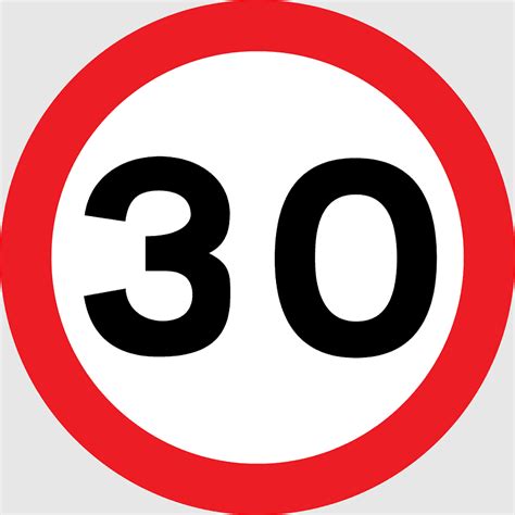 30 Kmh Zone The Highway Code 30 Kmh Zone Miles Per Hour Road