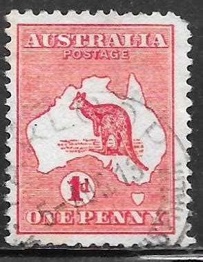 Australia 2d 1d Kangaroo And Map Used F VF Australia Oceania