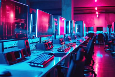 Futuristic Computer Lab Equipment Row Premium Photo Rawpixel