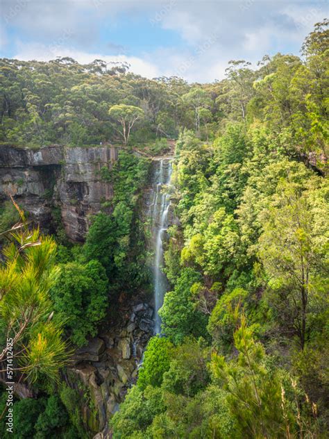 Twin Falls View On The Walking Track At Fitzroy Falls In Morton