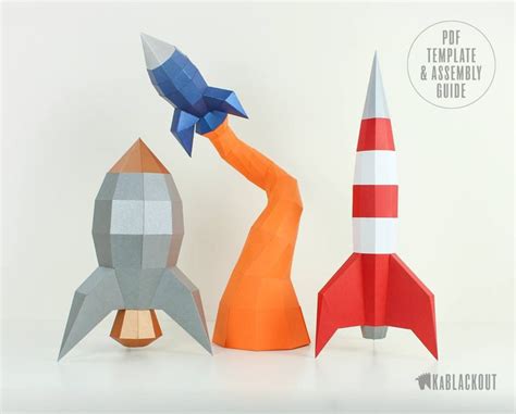 Rocket Papercraft Bundle Offer Rocket Template Pack Diy Paper Rocket