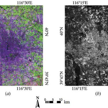 Landsat Tm Image Bands As R G B A And Envisat Asar