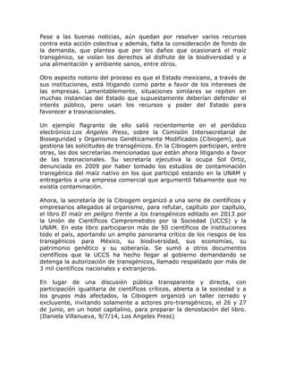 Transgénicos y falta de ética PDF Descarga Gratuita