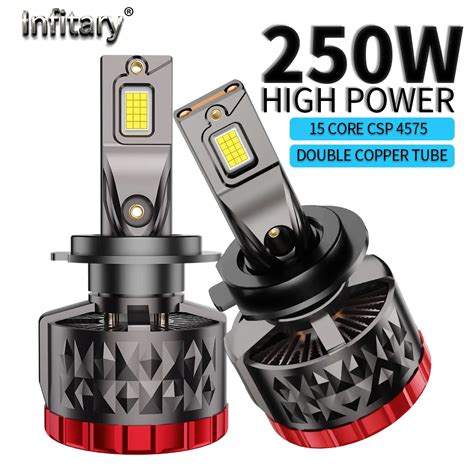 Infitary H7 H4 LED Car Headlight 250W CANBUS Lamp H11 HB3 9005 HB4 9006