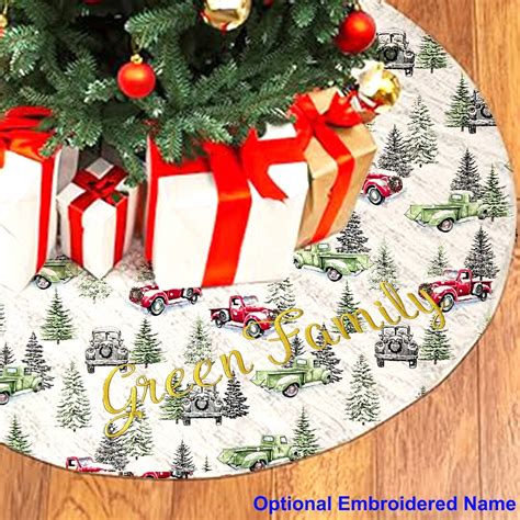 Christmas Tree Skirt Personalized Embroidered Name for Family Gift or ...