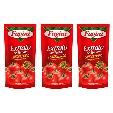 Kit 3 Extrato Tomate Concentrado Vegano Fugini 300g Submarino