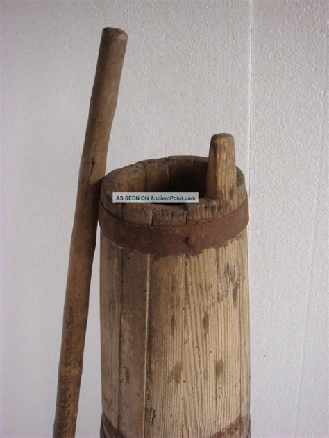 19th Century Antique Primitive Large Wooden Butter Churn Barrel With