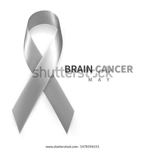 Brain Cancer Awareness Month Realistic Grey Stock Vector Royalty Free