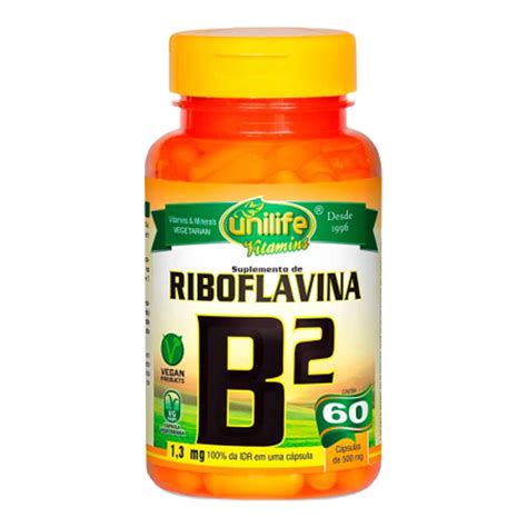 Vitamina B2 Riboflavina Unilife 60 Cápsulas De 500mg Drogarias Pacheco