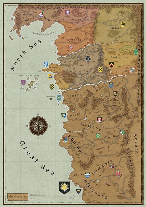 The Witcher Continent Map By Urabbitslayeru Added Coats Of Arms R