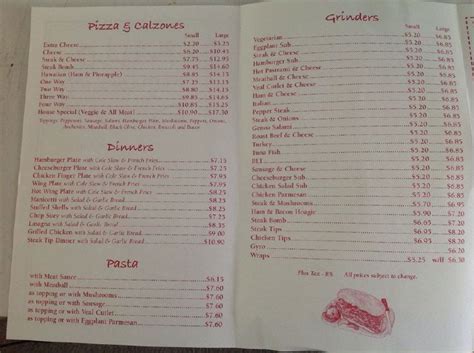 Menu at Milo House of Pizza pizzeria, Milo, 60 Main St