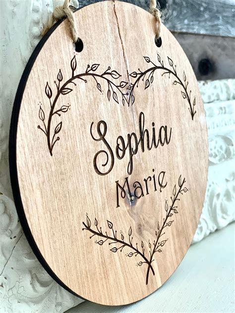 Personalized Baby Name Plaque Gift for Baby Girl Round - Etsy