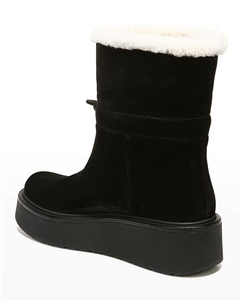 Vince Bellingham Suede Shearling Snow Booties Neiman Marcus