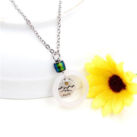 Stainless Steel Mountain And Faith Mustard Seed Pendant Necklace With