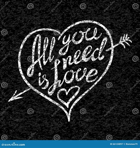 Vintage All You Need Is Love Hand Written Lettering Apparel T Shirt