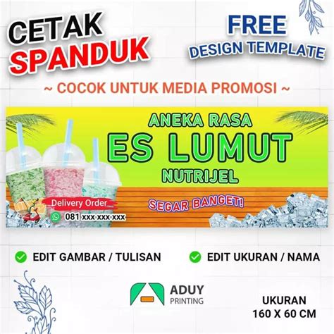 Spanduk Banner Es Lumut Minuman Kekinian Ukuran 160x60 Bisa Kustom Ukuran