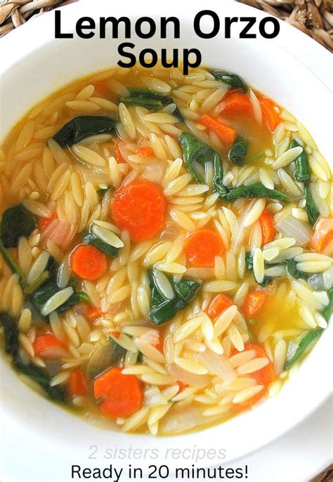 Lemon Orzo Soup - 2 Sisters Recipes by Anna and Liz