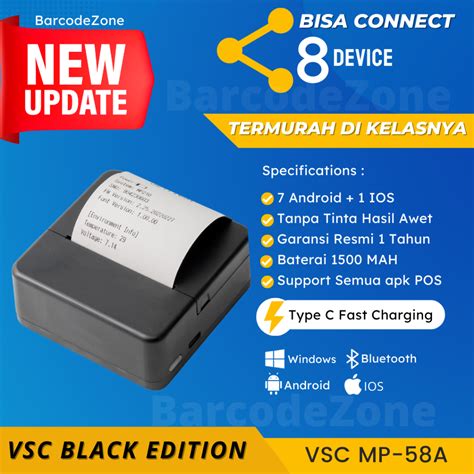 Jual Printer Bluetooth Portable Thermal Baterai Kasir Vsc Mp A