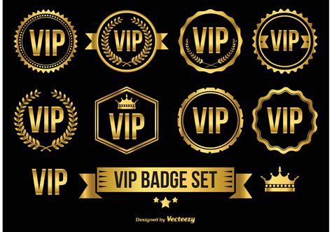 Gold Vip Badges Icons Download Free Vector Art Stock Graphics And Images