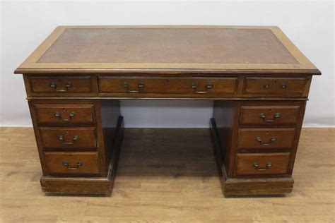 Lot 1395 Edwardian Mahogany Twin Pedestal Desk