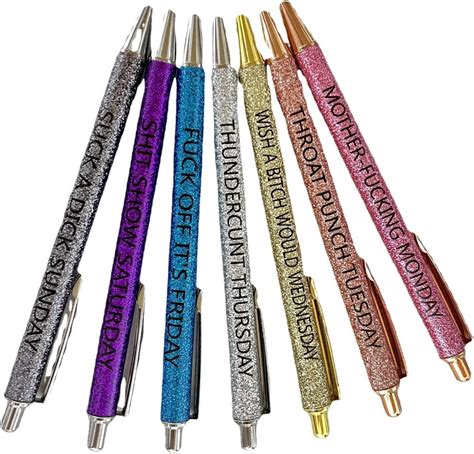 Amazon 7PCS Funny Pens Seven Days Of The Week Pen Describing