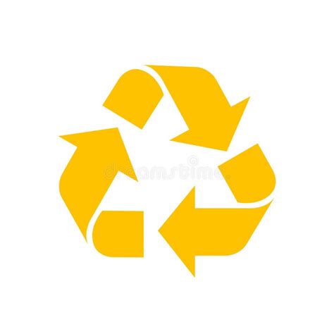 Recycle Symbol Yellow Isolated On White Background Yellow Ecology Icon