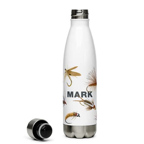 Personalised Fly Fishing Flies Stainless Steel Water Bottle Etsy