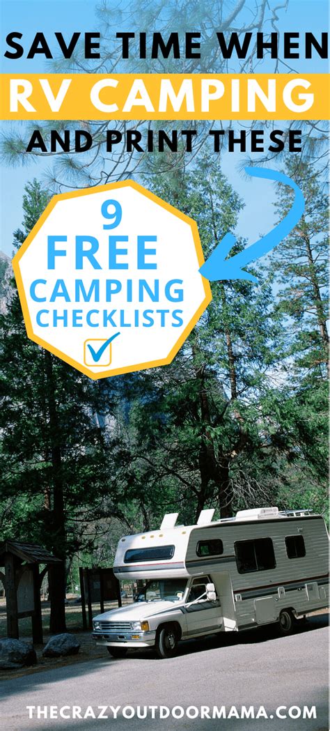 The Ultimate Rv Camping Checklists Free Printable Rv Checklist Pdfs