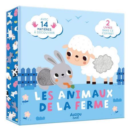 LIVRE COFFRET A TOUCHER LES ANIMAUX DE LA FERME Cartotheque