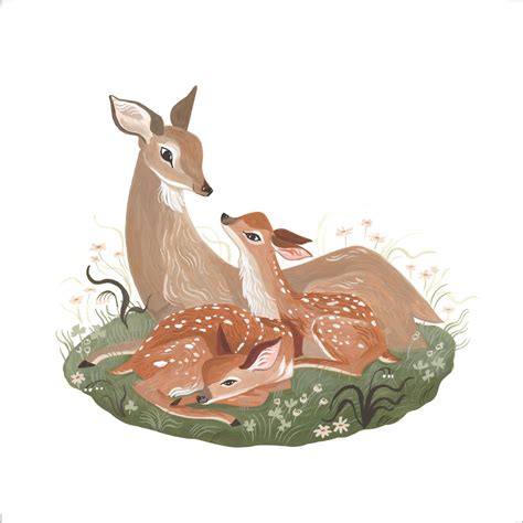 Deer Family Art Print — Rae Ritchie Surface Design & Illustration