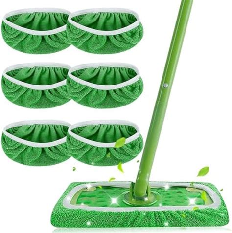 6 Stück Tücher Wiederverwendbare für Swiffer Sweeper Mop Feuchte