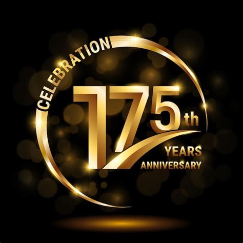 Premium Vector 175th Anniversary Celebration Logo Design With Gold