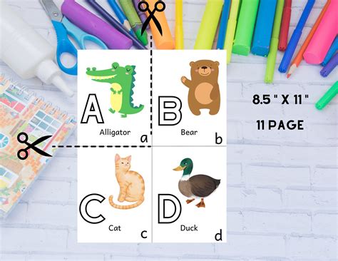 Abc Flash Cards Animal Alphabet Card Set Alphabet Flash Cards Abc