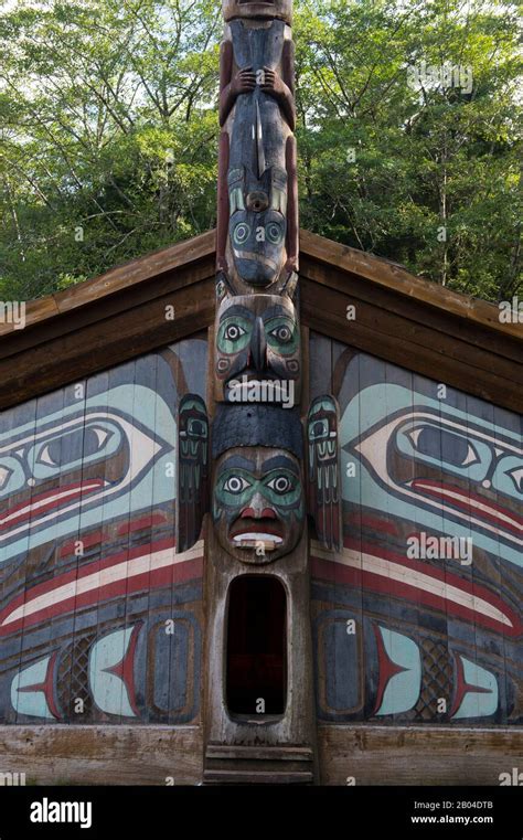 Detail Of The Clan House At The Totem Bight State Historical Park In