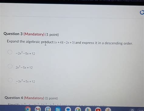 Solved Expand The Algebraic Product X4−2x3 And Express