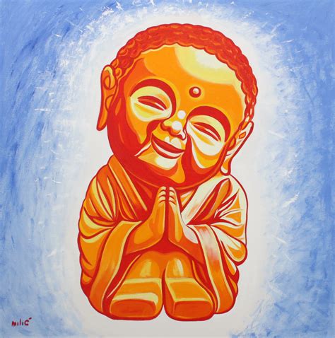 BABY BUDDHA 40X40 OIL ON CANVAS BY DRAGOSLAV MILIC Картинки