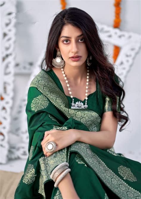 Sherwood Green Saree RawaazFashion