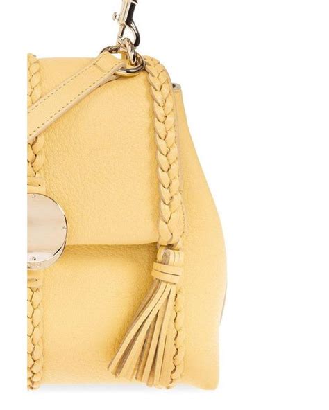 Chlo Penelope Braid Detailed Small Top Handle Bag In Yellow Lyst