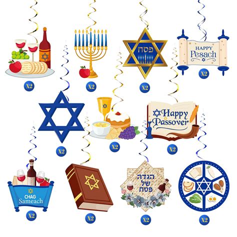 Snapklik.com : 30 Set Passover Decorations Happy Passover Hanging ...