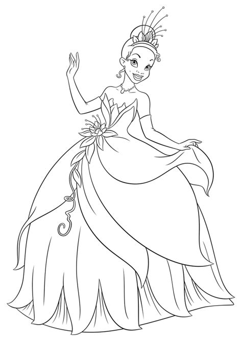 Desenho De Princesa Tiana Alegre Para Colorir Tudodesenhos