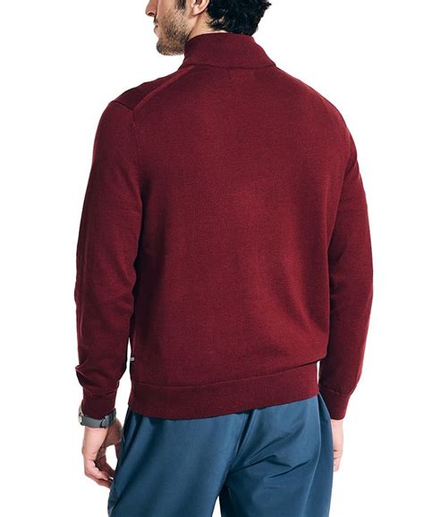 Nautica Mens Navtech Classic Fit Solid Quarter Zip Sweater Macys