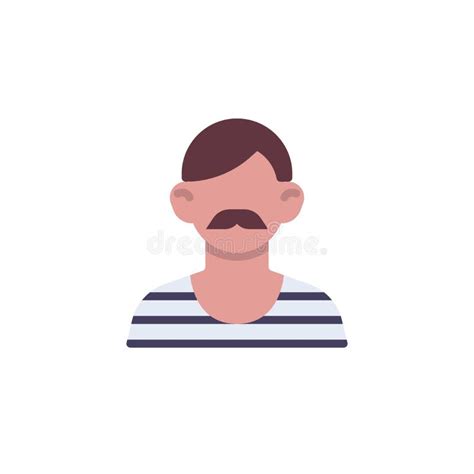 Cono Plano De Avatar De Hombre Bigotudo Ilustraci N Del Vector