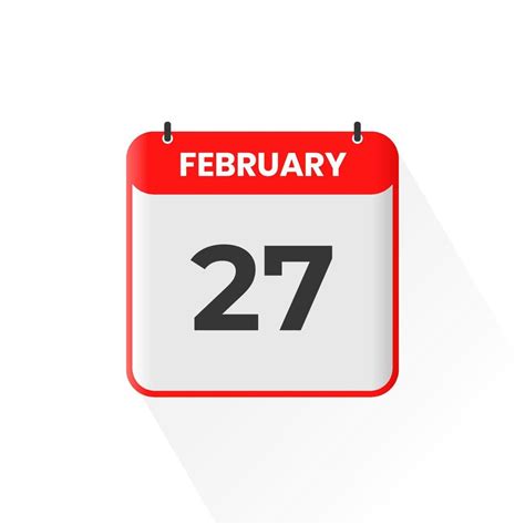 27th February calendar icon. February 27 calendar Date Month icon ...