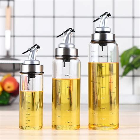 High Borosilicate Glass Oil Bottle Oil Dispenser Soy Sauce Jar Vinegar