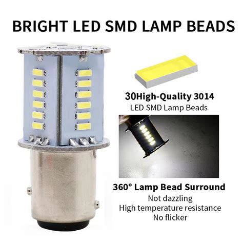 Pc Led Strobe Brake Light Bay D Led Bulb Smd Drl Reversing