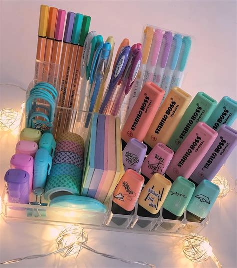 Stationary Organization Room Organization Pastell Party Kawaii